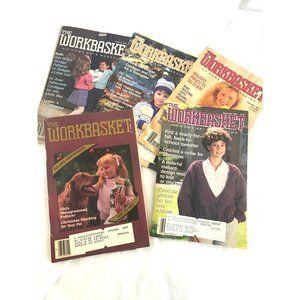 Lot of 5 Vintage Workbasket knitting magazines